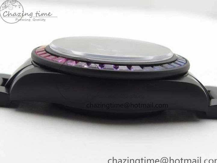 Crystal Bracelet on A7750 Black Edition Rainbow PVD Blaken Best Bezel Dial VR PVD Daytona V2 1226